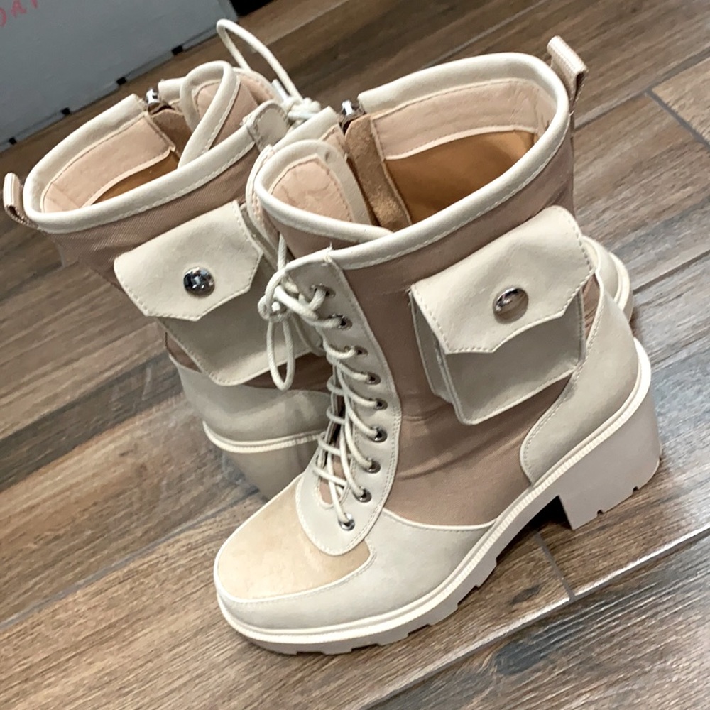 Nude/Tan Combat Boots